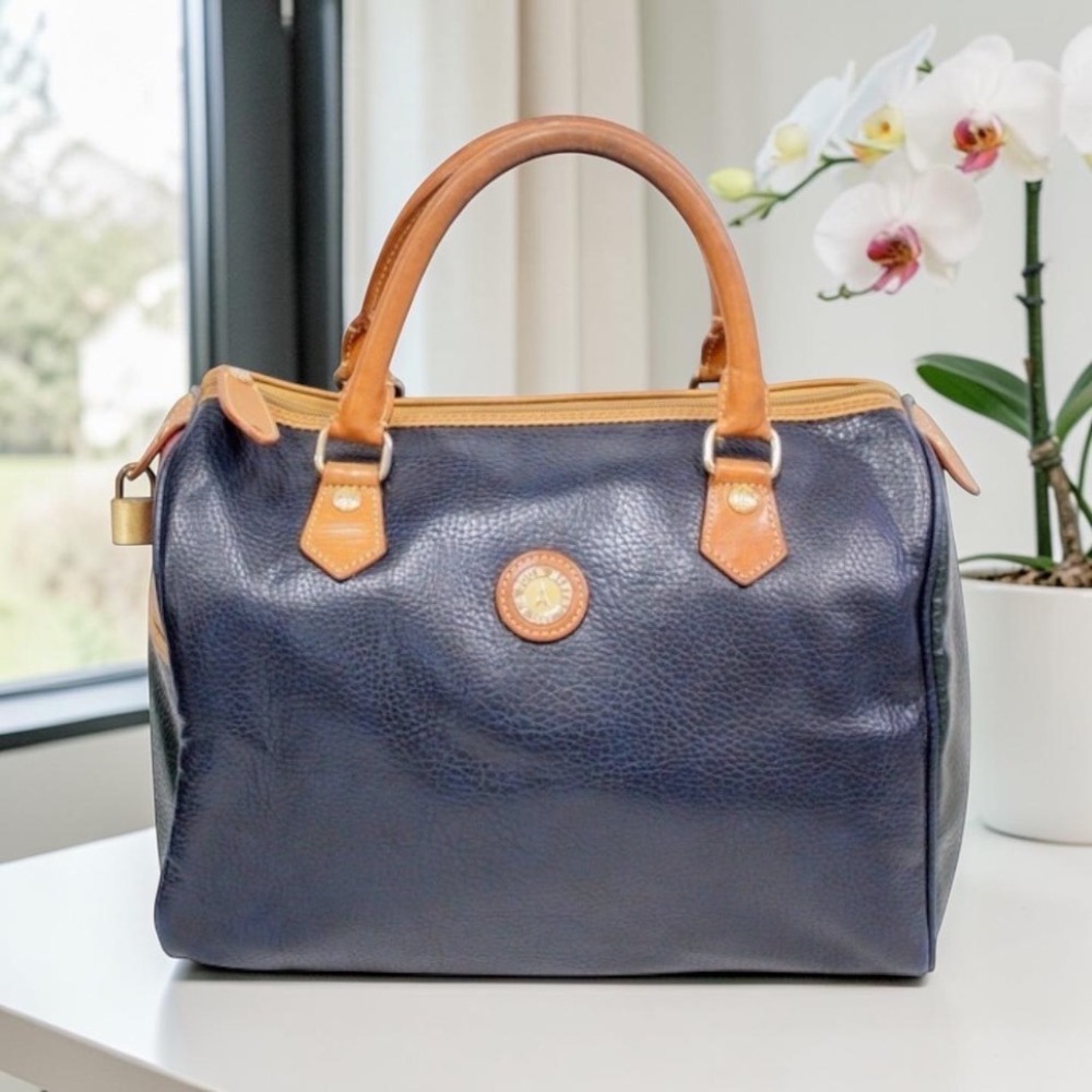 LA Tour Eiffel Genuine Leather Handbag w/ Original Lock & Keys, Dust Bag-Vintage